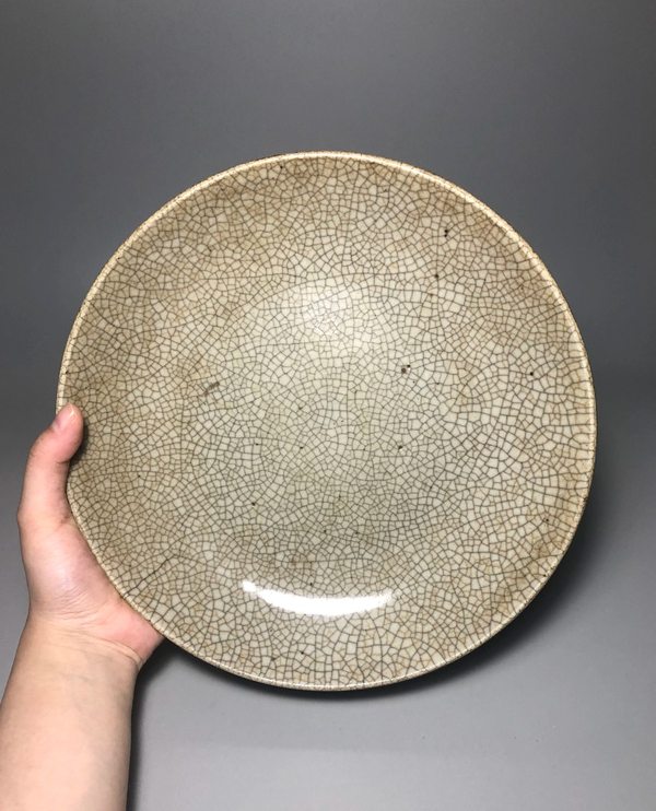 古玩陶瓷清代乾隆景德鎮窯口哥釉七星盤拍賣,當前價格4888元