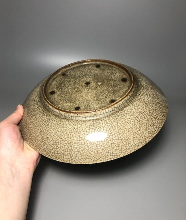 古玩陶瓷清代乾隆景德鎮窯口哥釉七星盤拍賣,當前價格4888元