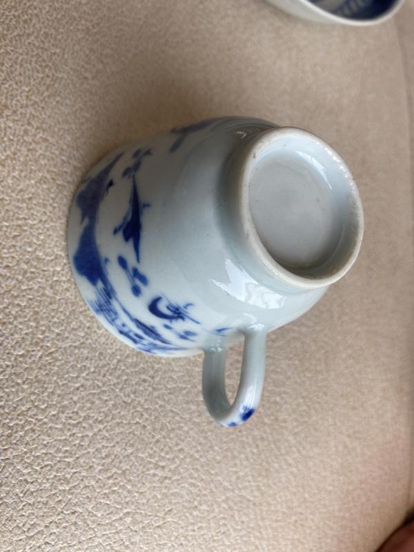 古玩陶瓷清中樓臺亭閣山水紋青花杯盤拍賣，當前價格1388元