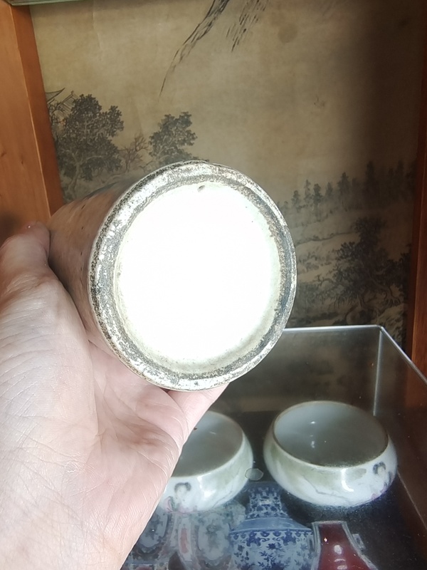 古玩陶瓷晚清哥釉地青花山水紋筆筒拍賣,當前價格1680元