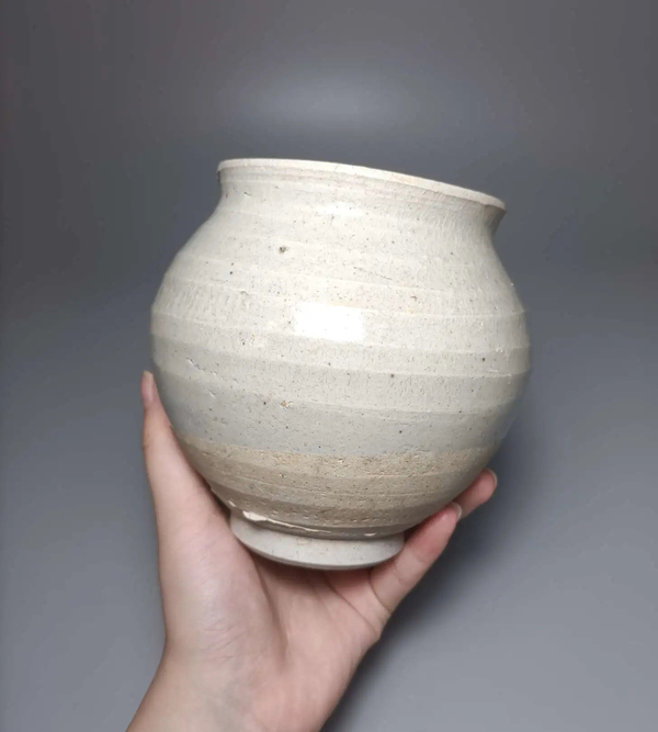 古玩陶瓷青白釉弦紋茶入拍賣,當前價格688元