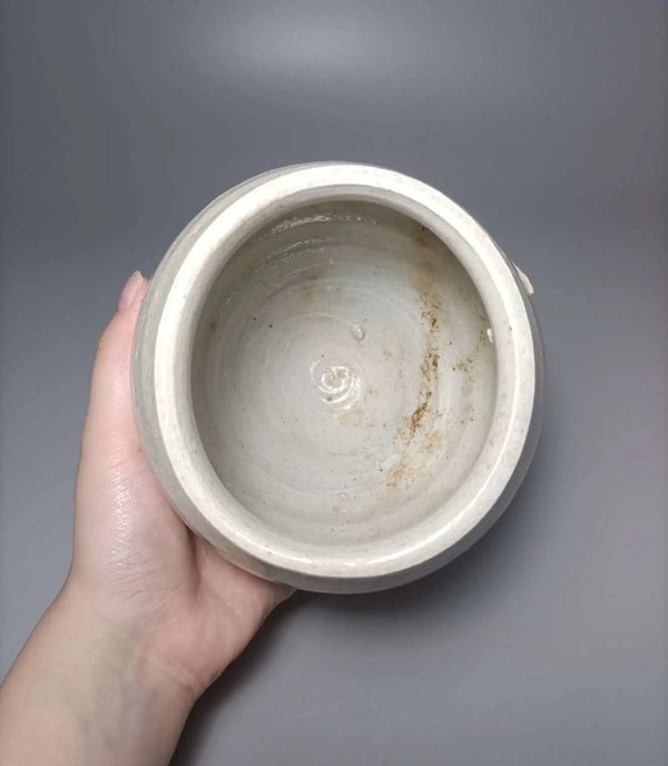 古玩陶瓷青白釉弦紋茶入拍賣,當前價格688元