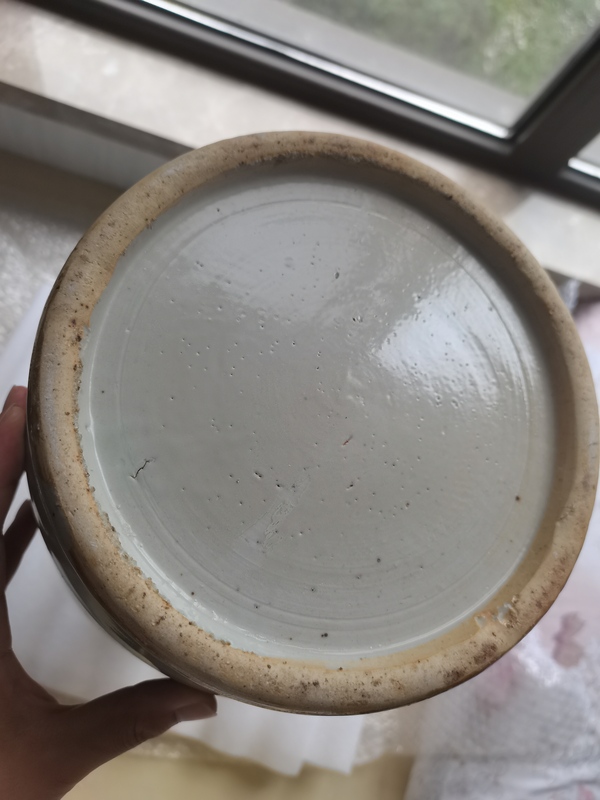 古玩陶瓷晚清花鳥紋青花雙耳盤口瓶拍賣，當前價格3800元