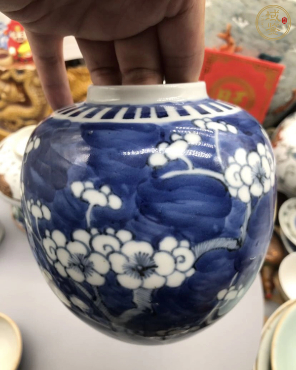 古玩陶瓷青花冰梅圖蓋罐真品鑒賞圖