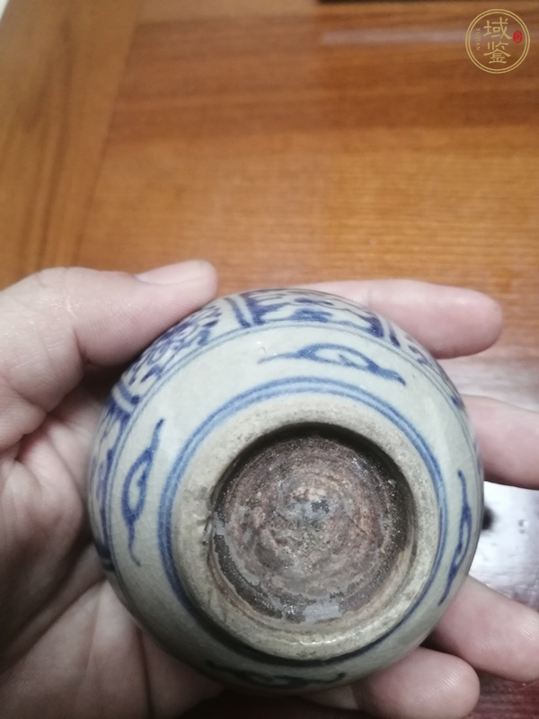 古玩陶瓷清代東南亞窯口青花粉盒真品鑒賞圖