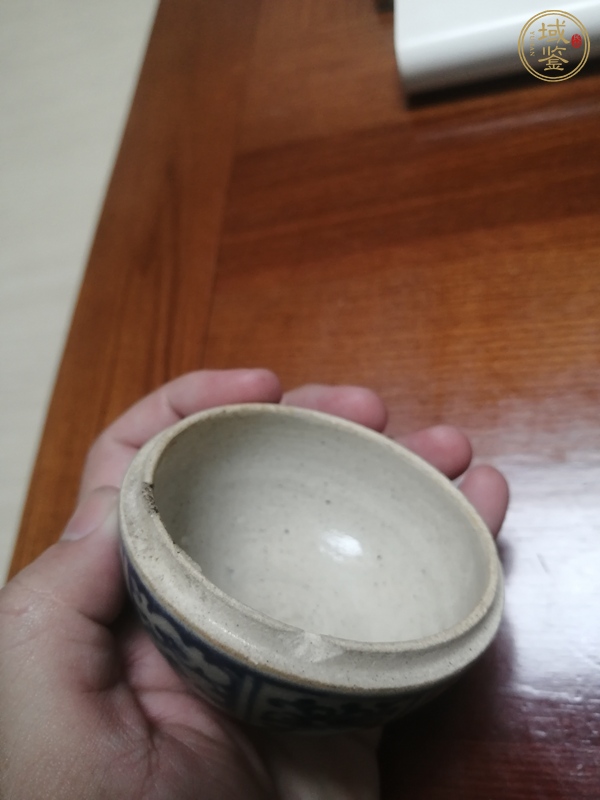 古玩陶瓷清代東南亞窯口青花粉盒真品鑒賞圖