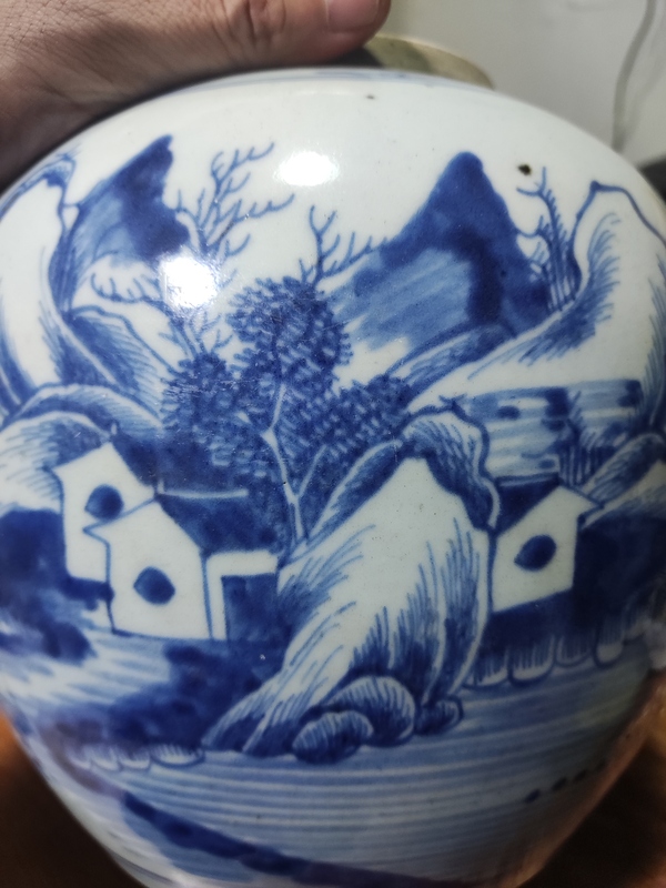 古玩陶瓷清代乾隆山水紋青花罐拍賣,當(dāng)前價(jià)格4688元