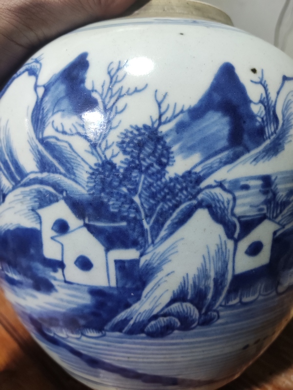 古玩陶瓷清代乾隆山水紋青花罐拍賣,當(dāng)前價(jià)格4688元
