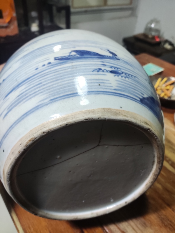 古玩陶瓷清代乾隆山水紋青花罐拍賣,當(dāng)前價(jià)格4688元