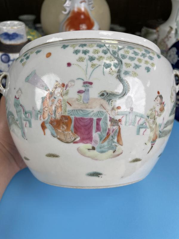 古玩陶瓷清同治 精品 粉彩人物故事紋粥罐拍賣,當前價格2900元