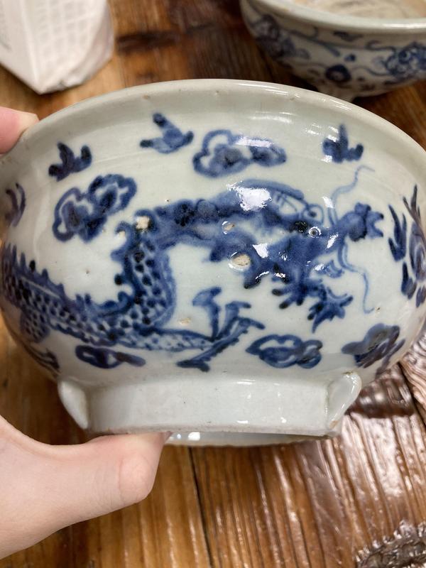 古玩陶瓷德化窯青花龍紋香爐拍賣,當前價格1800元