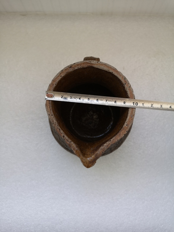 古玩陶瓷清代早期褐釉印花流口執(zhí)壺拍賣,當(dāng)前價格678元