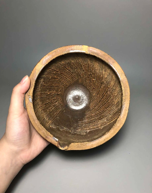 古玩陶瓷明末褐釉茶硯缽拍賣,當前價格688元