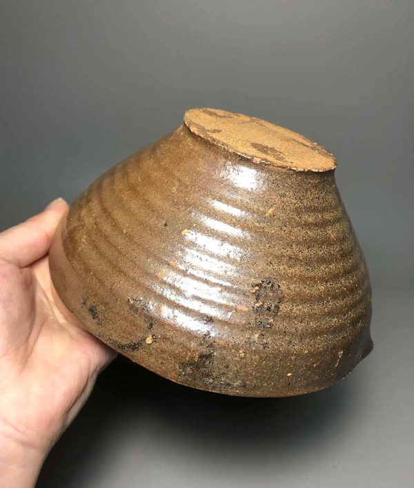 古玩陶瓷明末褐釉茶硯缽拍賣,當前價格688元