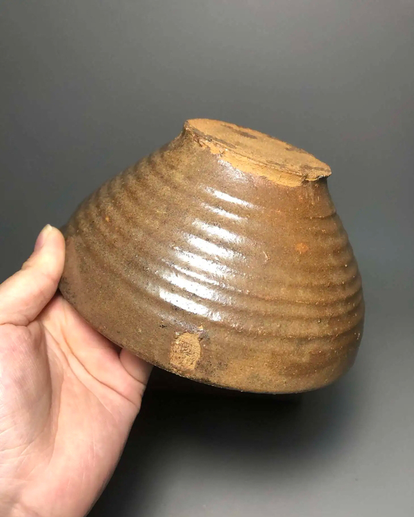 古玩陶瓷明末褐釉茶硯缽拍賣,當前價格688元