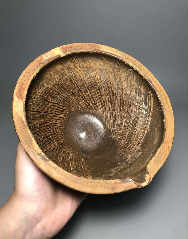古玩陶瓷明末褐釉茶硯缽拍賣,當前價格688元