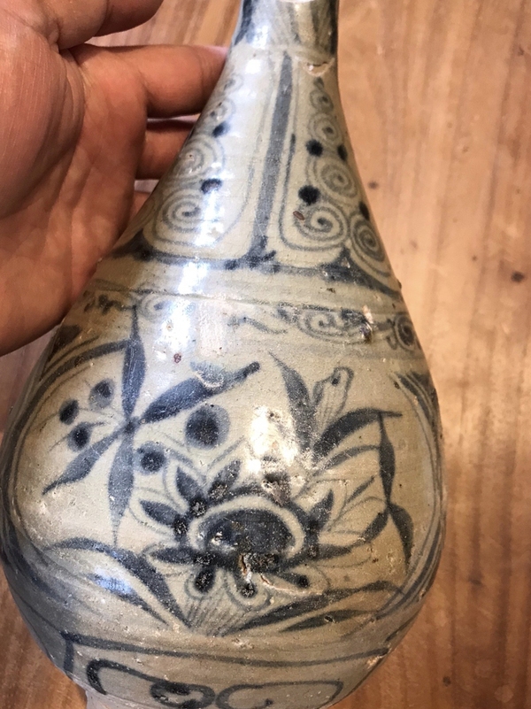 古玩陶瓷元末明初青花花卉紋玉壺春瓶拍賣,當(dāng)前價格6650元