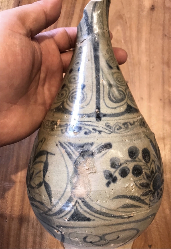 古玩陶瓷元末明初青花花卉紋玉壺春瓶拍賣,當(dāng)前價格6650元