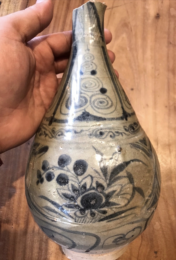 古玩陶瓷元末明初青花花卉紋玉壺春瓶拍賣,當(dāng)前價格6650元