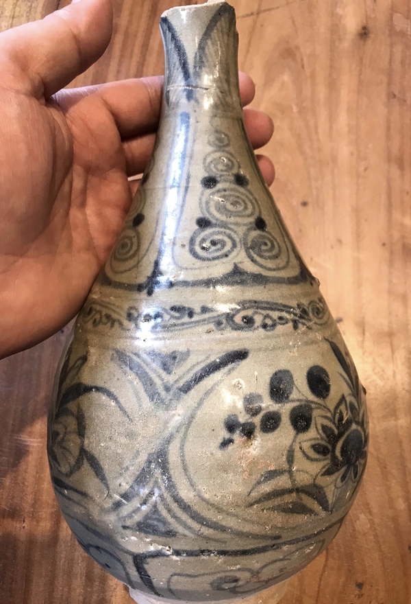 古玩陶瓷元末明初青花花卉紋玉壺春瓶拍賣,當(dāng)前價格6650元