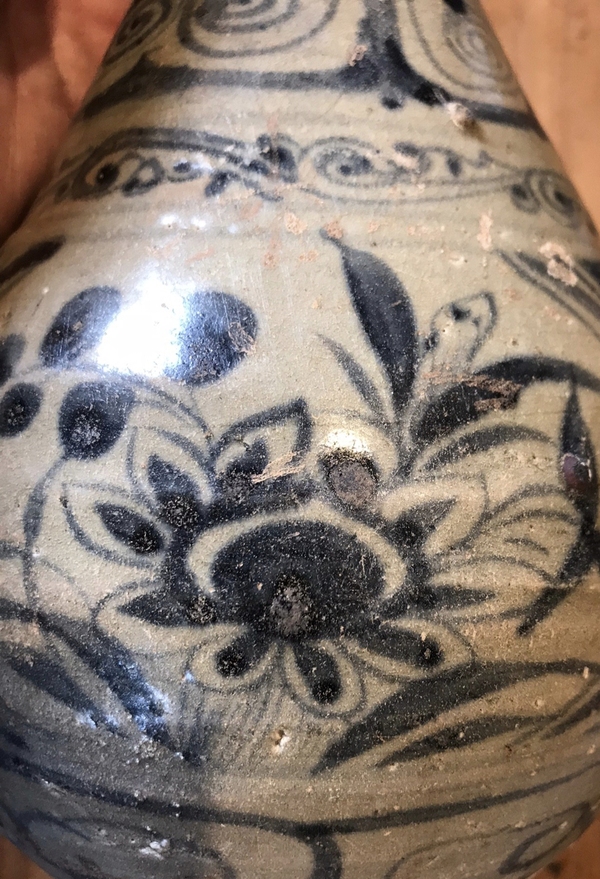 古玩陶瓷元末明初青花花卉紋玉壺春瓶拍賣,當(dāng)前價格6650元