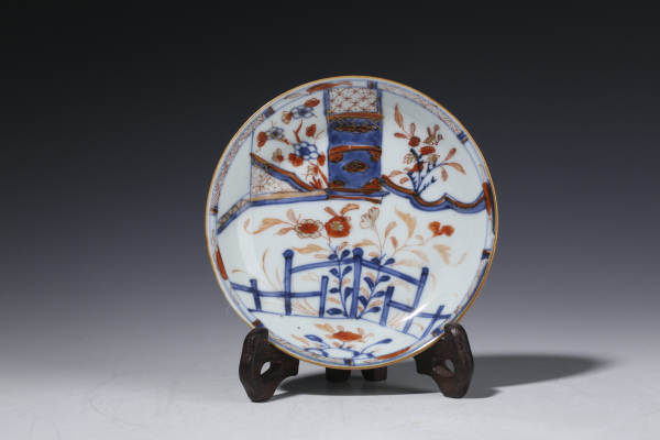 古玩陶瓷清康熙·青花矾红描金花卉纹杯碟一套拍卖，当前价格2772元