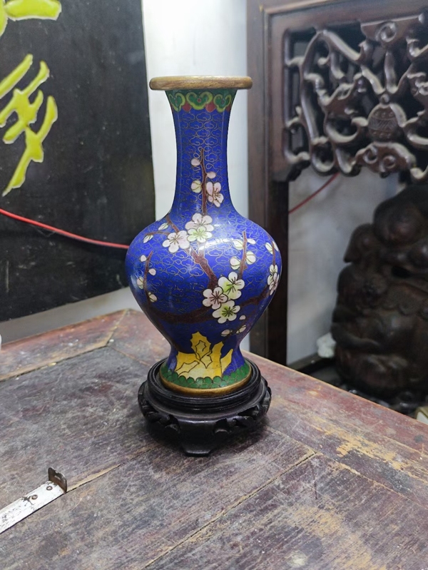 古玩雜項(xiàng)景泰藍(lán)花瓶拍賣(mài)，當(dāng)前價(jià)格368元