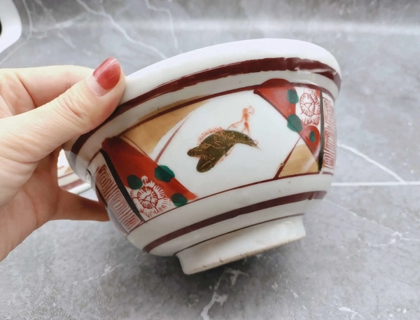 古玩陶瓷五彩蓋碗拍賣,當前價格298元