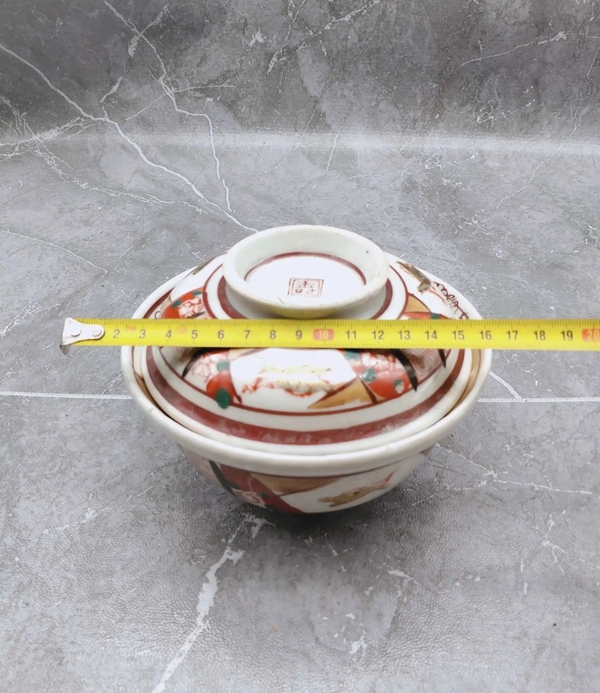 古玩陶瓷五彩蓋碗拍賣,當前價格298元