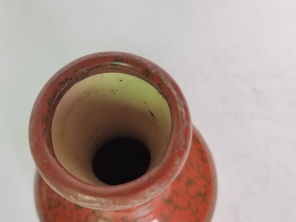 古玩陶瓷紅釉瓶拍賣,當前價格160元