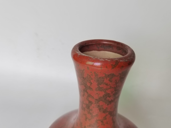 古玩陶瓷紅釉瓶拍賣,當前價格160元