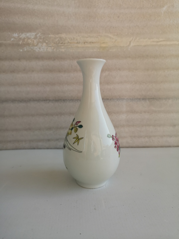 古玩陶瓷八十年代鶴紋玉壺春瓶拍賣,當前價格298元