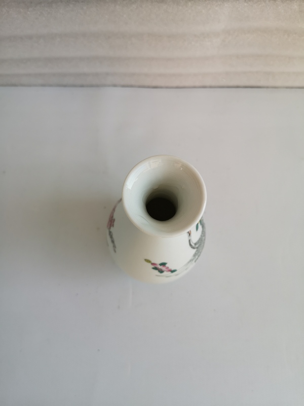 古玩陶瓷八十年代鶴紋玉壺春瓶拍賣,當前價格298元