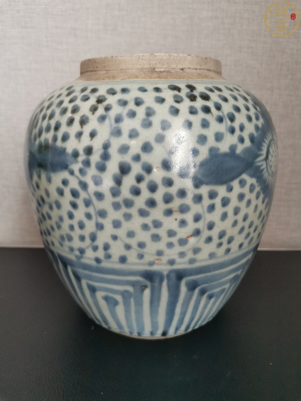 古玩陶瓷清中.花卉青花罐拍賣,當前價格496元