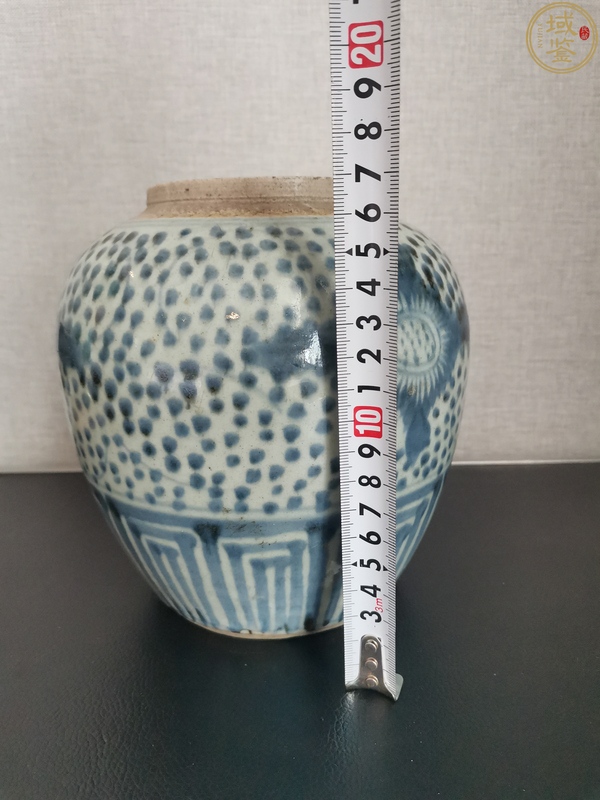 古玩陶瓷清中.花卉青花罐拍賣,當前價格496元
