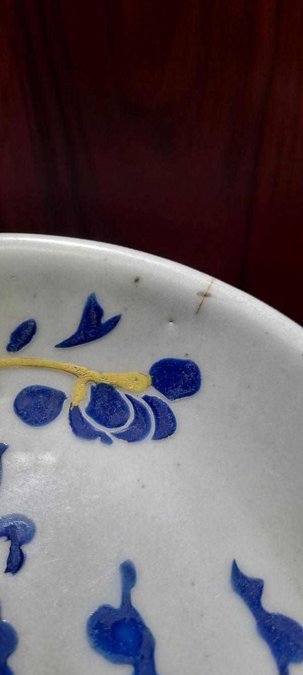 古玩陶瓷清中早藍料彩盤拍賣,當前價格1800元