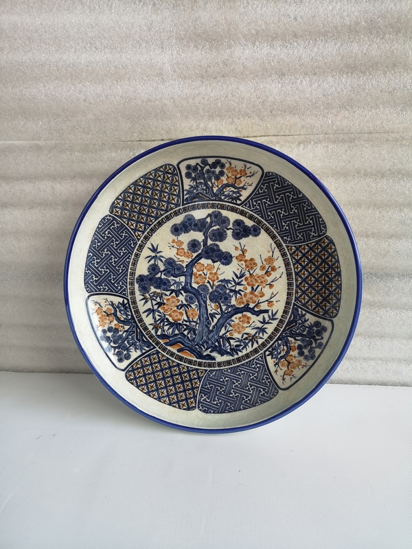 古玩陶瓷歲寒三友松竹梅彩瓷盤拍賣,當(dāng)前價(jià)格398元