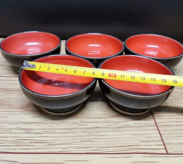 古玩陶瓷內紅釉外烏金釉杯拍賣,當前價格298元