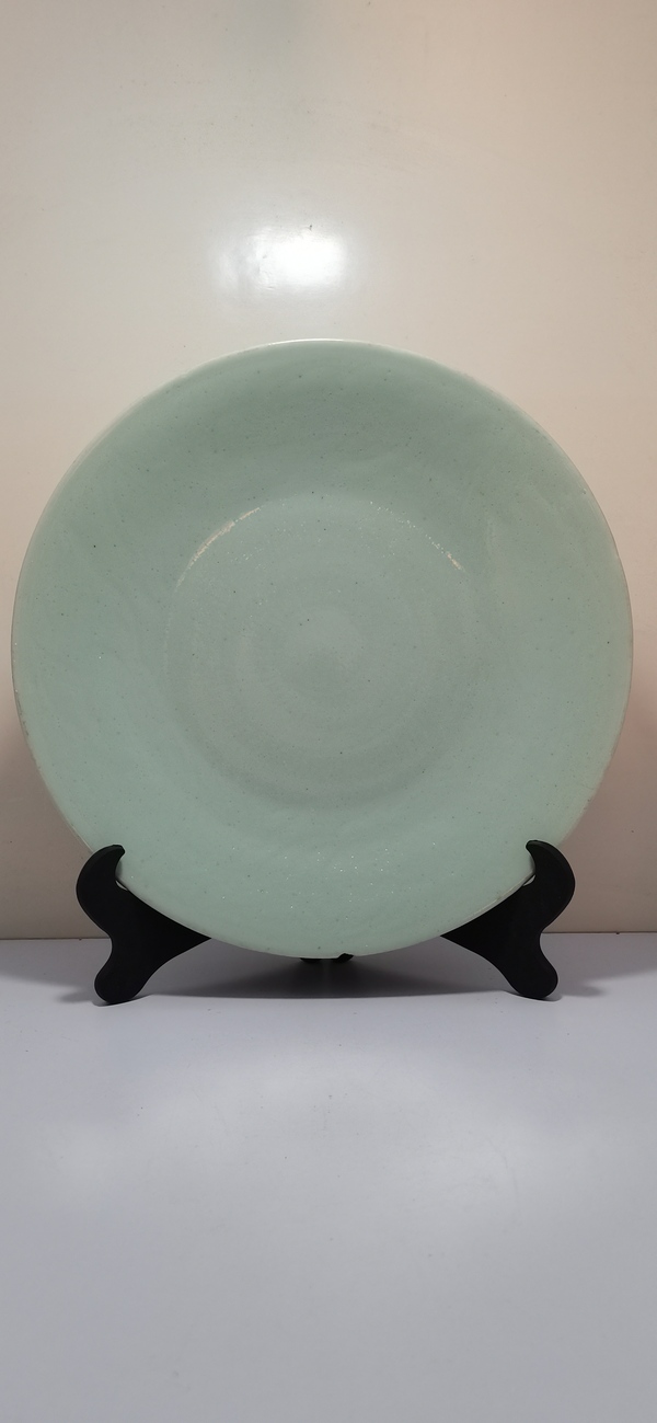 古玩陶瓷豆青釉盤(pán)拍賣(mài),當(dāng)前價(jià)格4800元