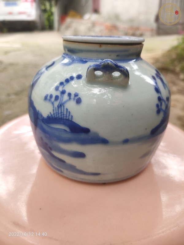 古玩陶瓷清晚光緒青花人物茶壺真品鑒賞圖