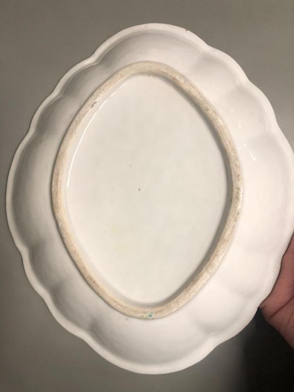 古玩陶瓷清代道光至咸豐花鳥花蝶紋廣彩盤拍賣，當前價格1600元