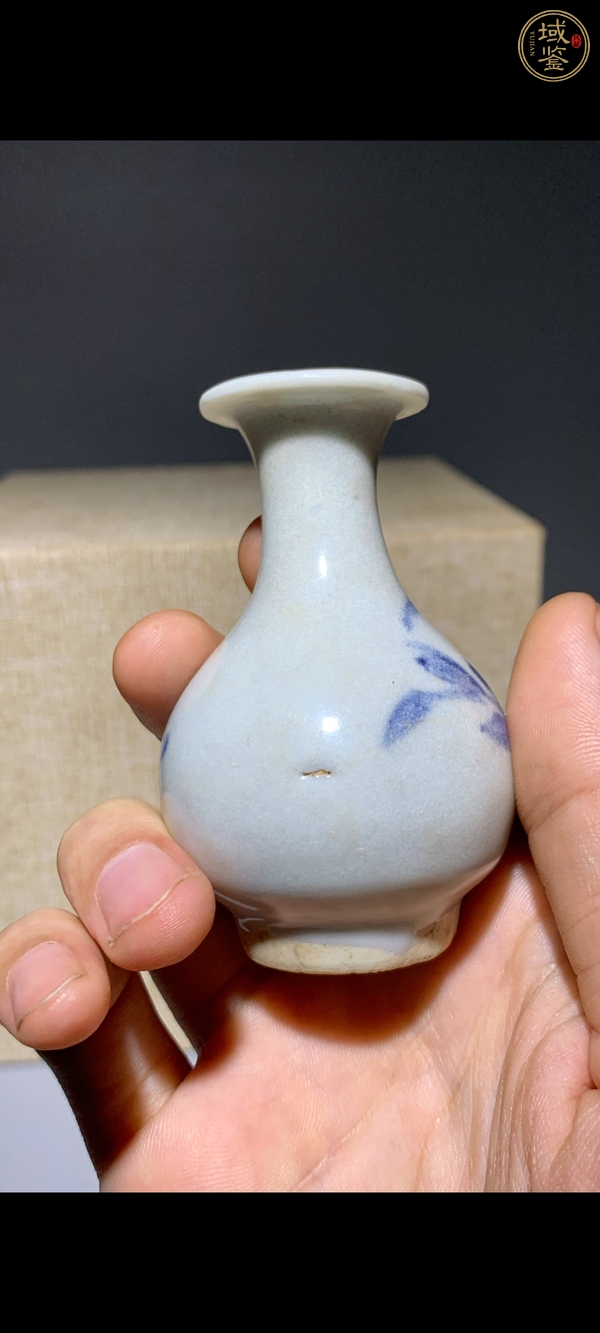 古玩陶瓷青花花卉紋玉壺春瓶 真品鑒賞圖