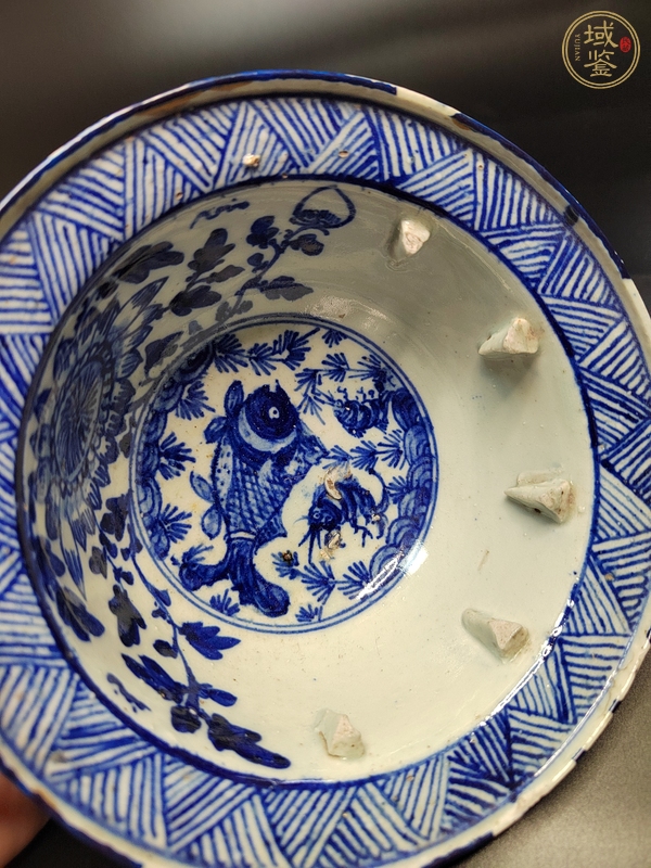 古玩陶瓷青花魚澡紋真品鑒賞圖