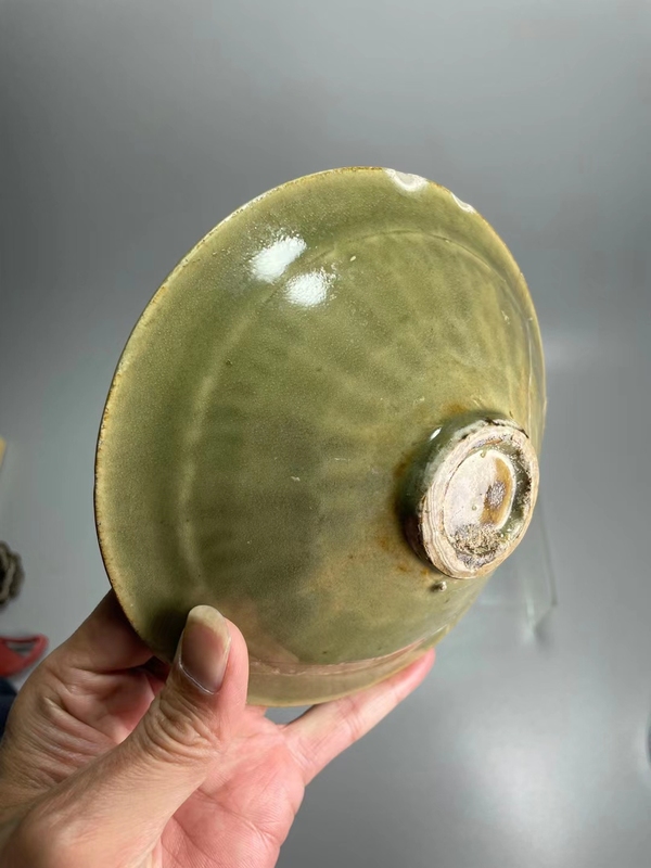 古玩陶瓷耀州窯青釉旋風紋盞拍賣,當前價格7889元