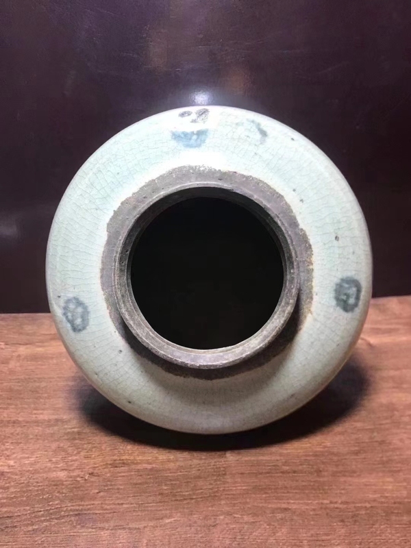 古玩陶瓷清中.哥釉青花錢紋罐拍賣,當前價格1680元