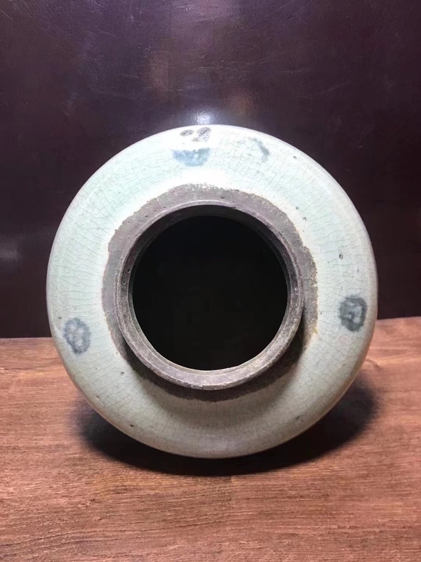 古玩陶瓷清中.哥釉青花錢紋罐拍賣,當前價格1680元