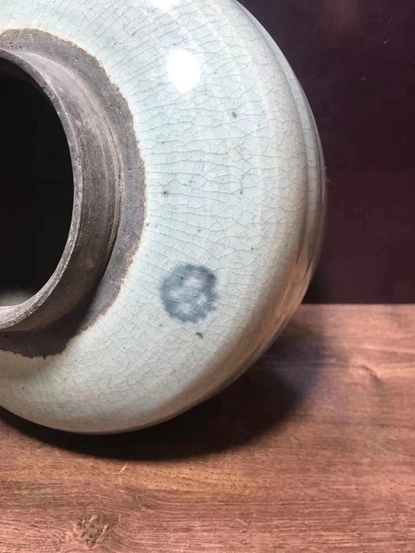 古玩陶瓷清中.哥釉青花錢紋罐拍賣,當前價格1680元