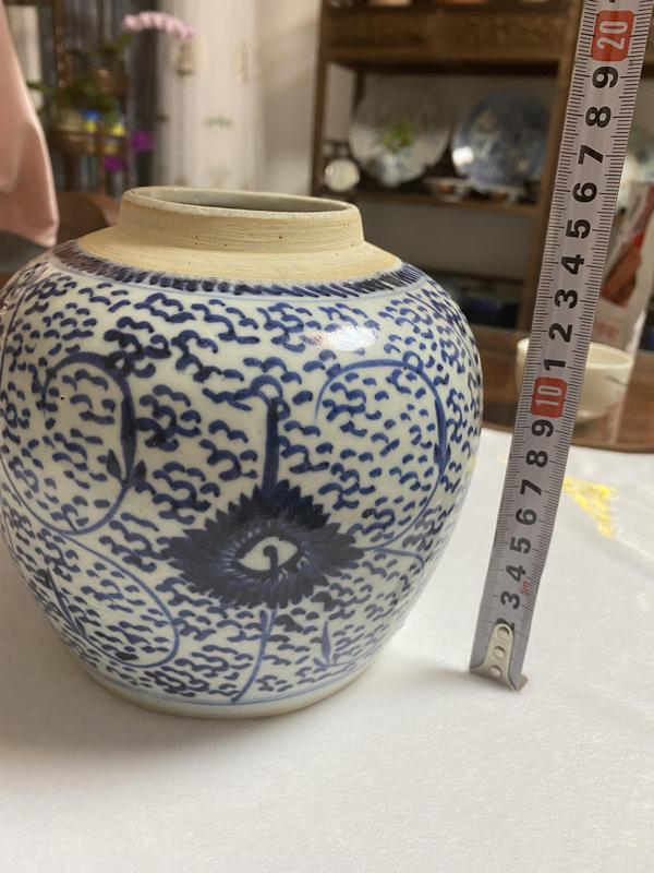 古玩陶瓷清代乾隆花卉紋青花罐拍賣,當前價格3650元