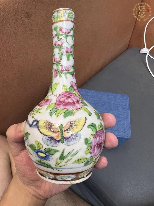 古玩陶瓷清咸豐青花礬紅描金廣彩天球瓶真品鑒賞圖