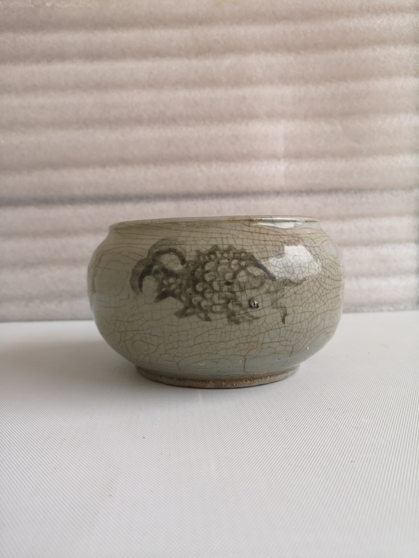 古玩陶瓷清代印花魚紋洗拍賣,當(dāng)前價(jià)格580元